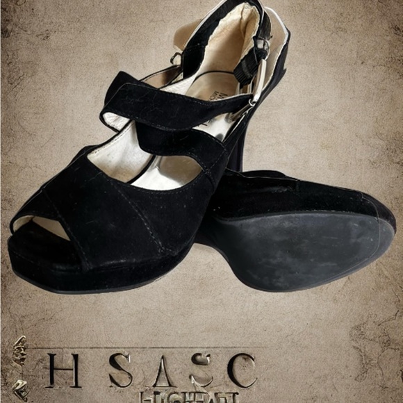 MK BLACK SANDAL | SIZE 6.5 | NEW LIKE NEW! SUEDE PLATFORM | 100% LEATHER - Picture 6 of 11